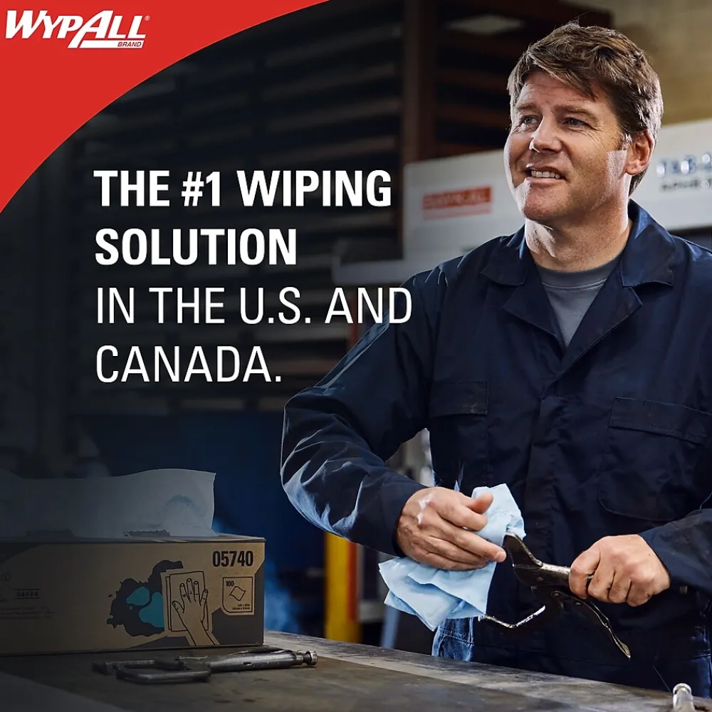 PowerClean X80 Fabric Cleaning Wipers, White, 475 Sheets/Roll, 475 Wipers/Box (41025)<WypAll New