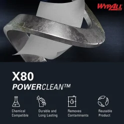 PowerClean X80 Fabric Cleaning Wipers, White, 475 Sheets/Roll, 475 Wipers/Box (41025)<WypAll New