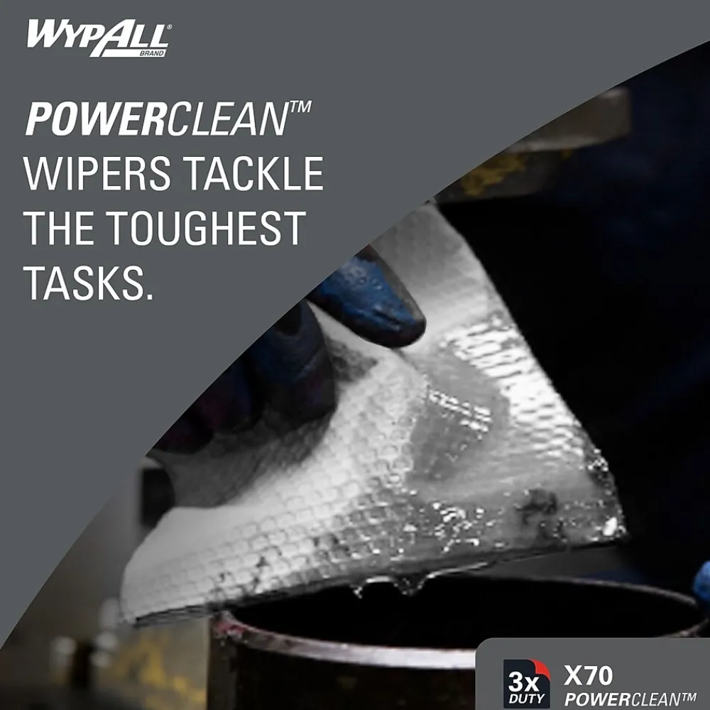 PowerClean X70 Fabric Cleaning Towels, 12, White, 12/Carton (4120050)<WypAll