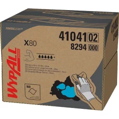 PowerClean X80 Fabric Cleaning Wipers, 16.8" x 12.5", Blue, 160 Wipers/Box, 160/Carton (41041)<WypAll Sale