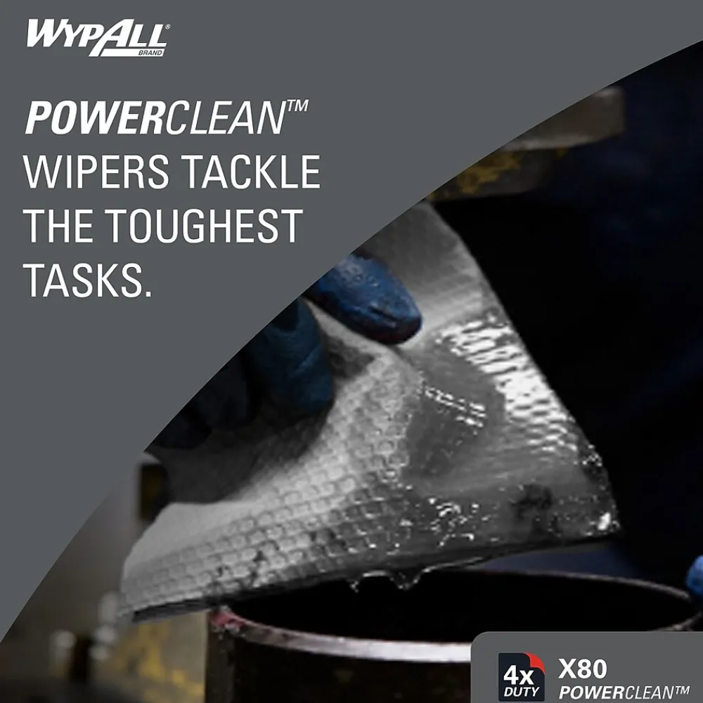 PowerClean X80 Nylon Cleaning Wipers, 12" x 12.5", White, 50 Wipers/Box, 4/Carton (41026)<WypAll Discount
