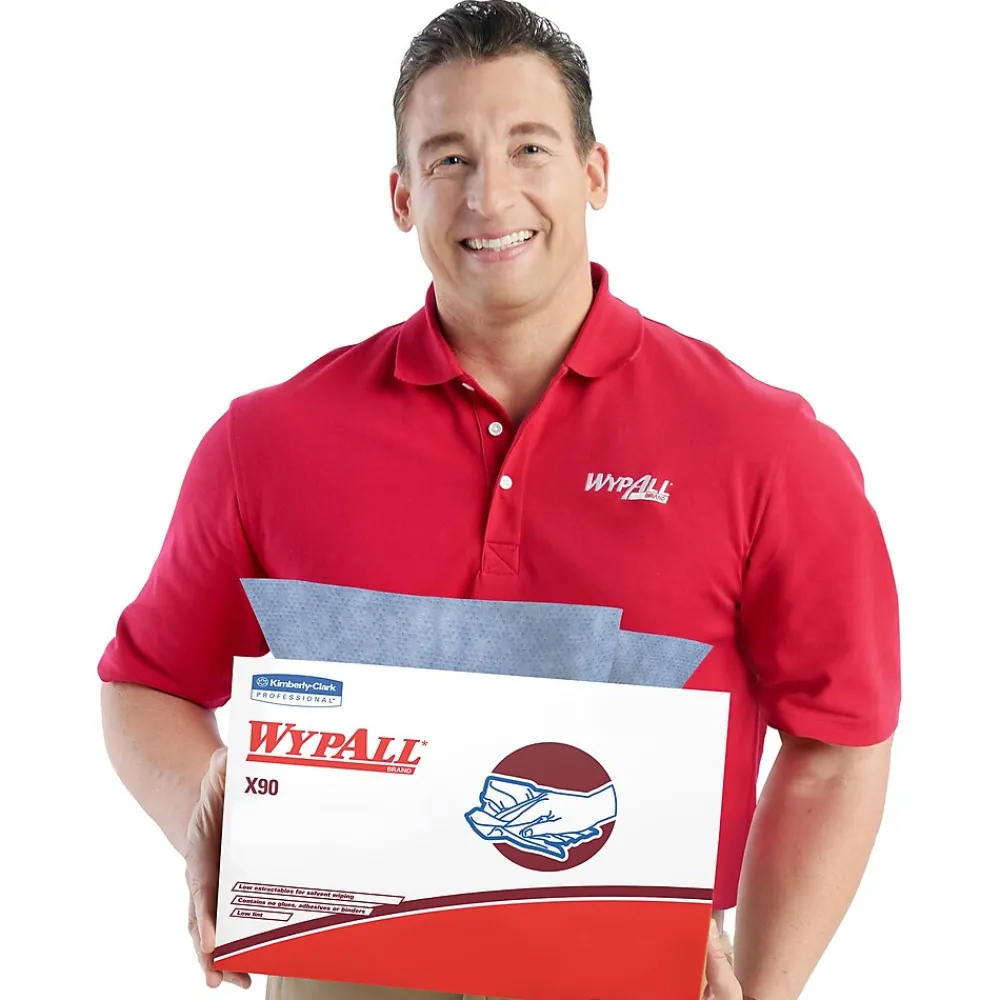 X90 Cleaning Cloths, 16.8" x 11.1", Blue and Denim, 0.33 lbs., 136 Cloths/Pack (12891)<WypAll New