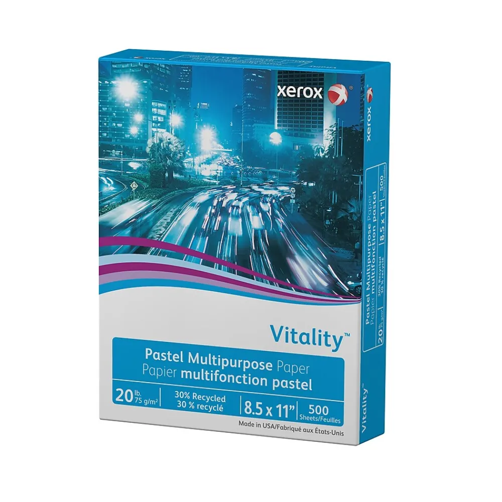 Large Quantity Paper*Xerox Vitality 30% Recycled Multipurpose Paper, 20 lbs., 8.5" x 11", Goldenrod, 500 Sheets/Ream (3R11055)