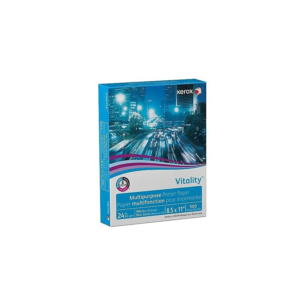 Multipurpose Paper*Xerox Vitality 8.5" x 11" Multipurpose Paper, 24 lbs., 92 Brightness, 500 Sheets/Ream (3R02531)
