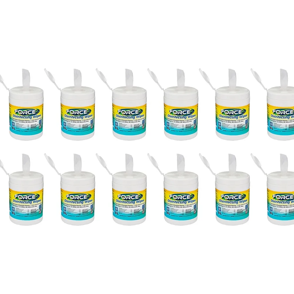 Force2 Disinfecting Wipes, 220 Wipes/Container, 12/Carton (MC7070)<2XL Corp Best