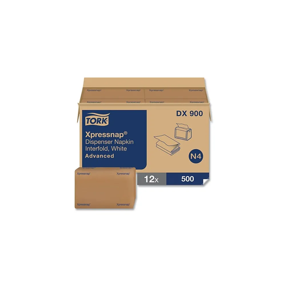 SCA Xpressnap Interfold Dispenser Napkins, 1-Ply, Bag-Pack, 13 X 8.5", White, 6000/Carton (TRKDX900)
