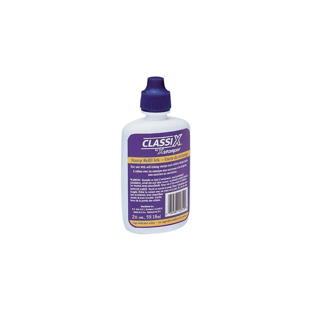 Stamps & Stamp Pads|Cosco Xstamper ClassiX Refill Ink, 2oz., Blue (036044)