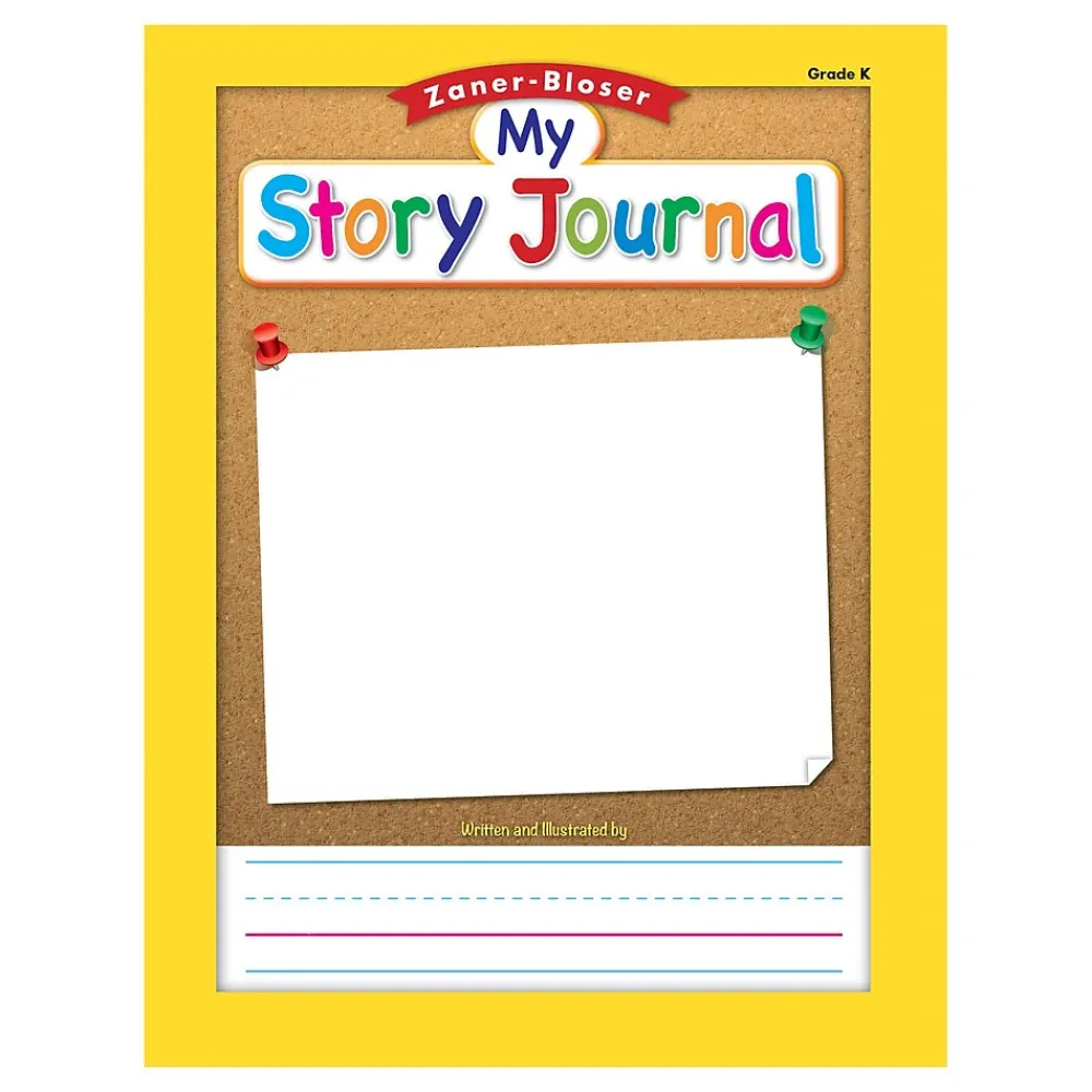 Composition Notebooks|Zaner-Bloser Composition Notebooks, 8.375" x 10.875", Wide Ruled, 16 Sheets, Multicolor, 6/Bundle (ELP311843-6)