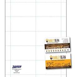 Business Cards*Zapco ® 3 1/2" x 2" 90 lbs. Micro-Perforated Index Business Card, White, 500/Pack (600-50IWH49X)