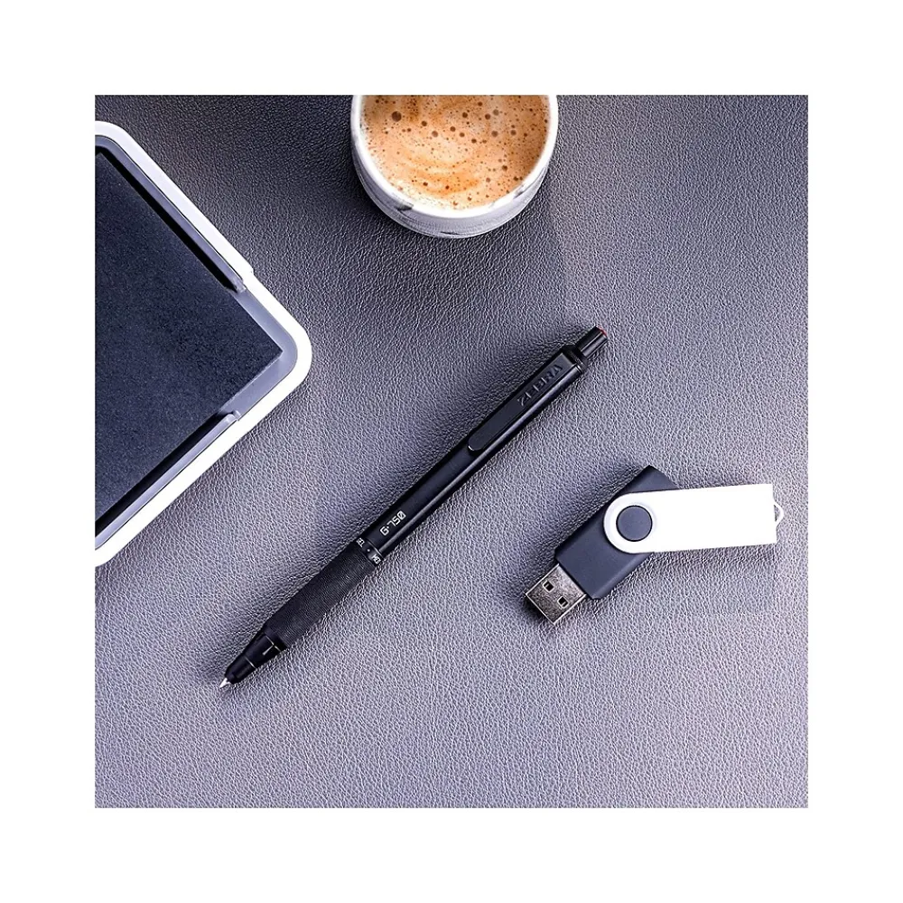 Pens|Zebra G-750 Retractable Gel Pens, Medium Point, Black/Blue Ink, 2/Pack (49802)
