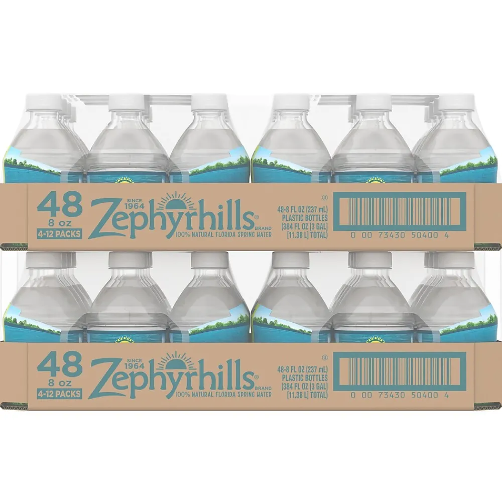 Zephyrhills 100% Natural Spring Water, 8-Ounce Mini Plastic Bottles, 48/Pack (11475286)