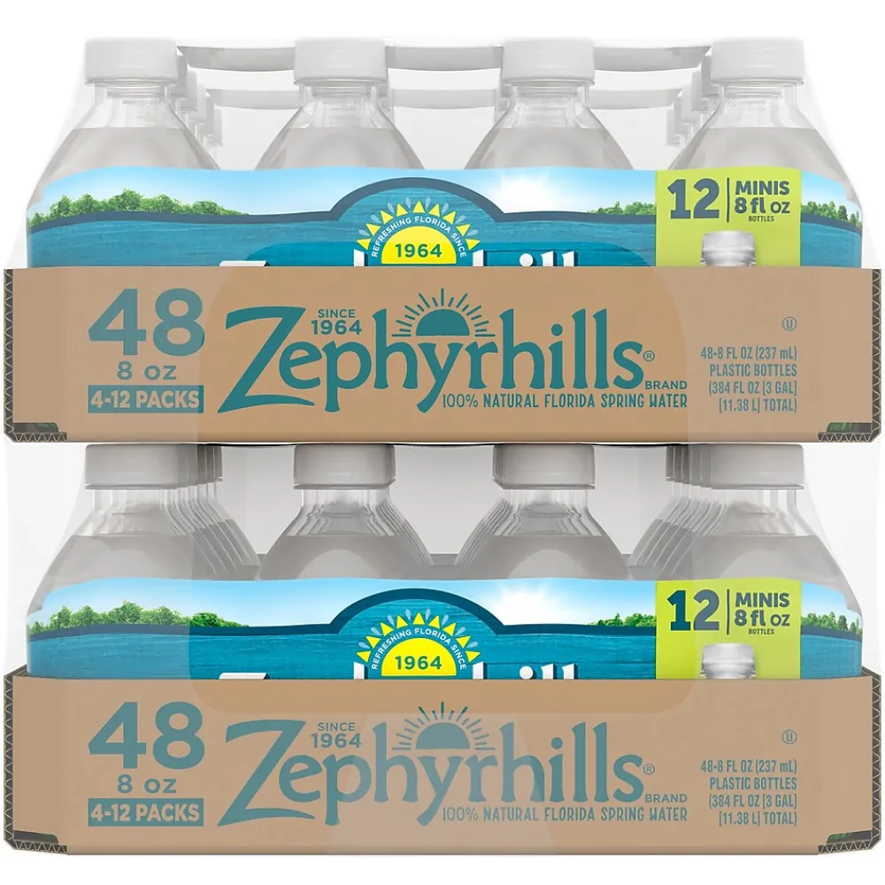 Zephyrhills 100% Natural Spring Water, 8-Ounce Mini Plastic Bottles, 48/Pack (11475286)