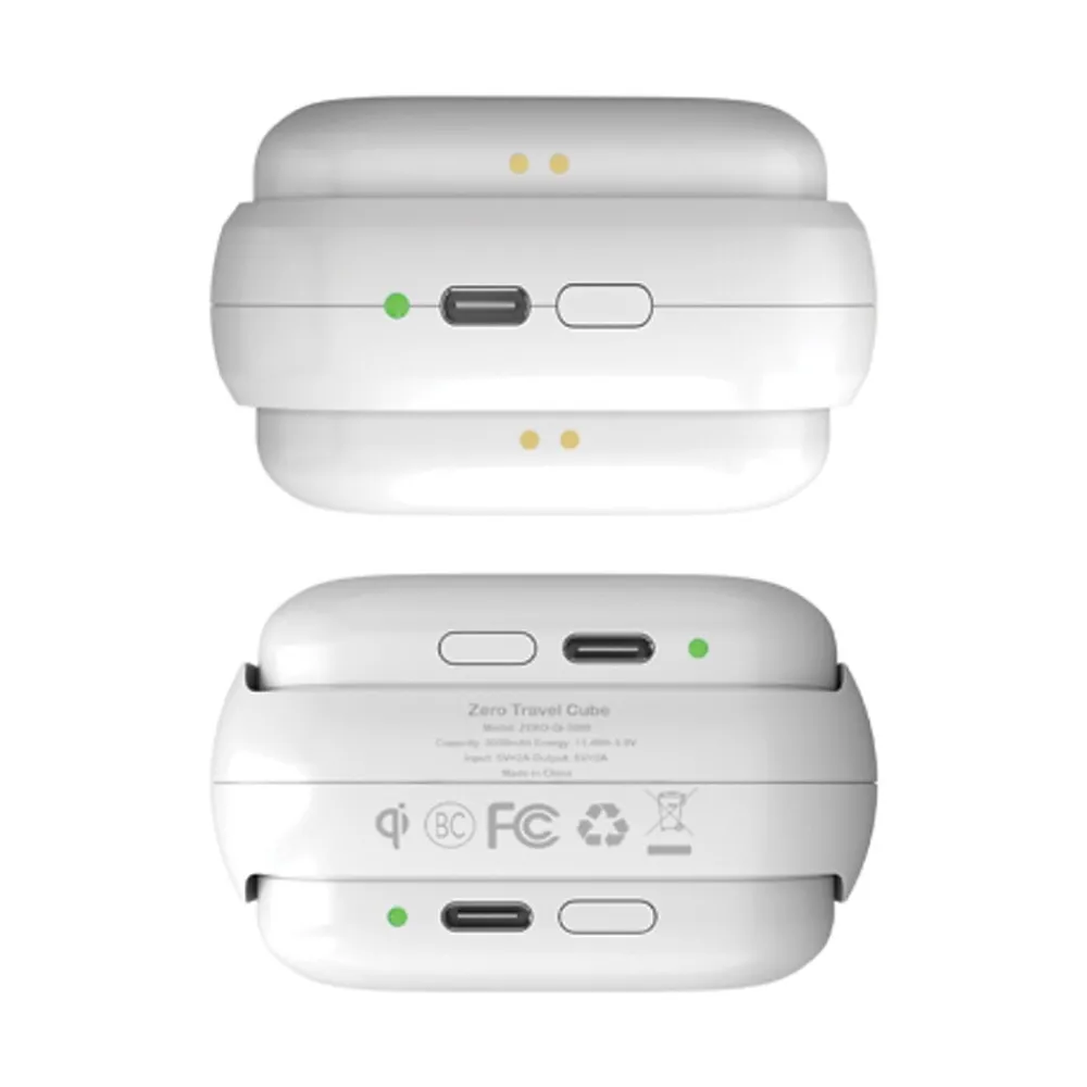 Zero 10,000 mAh Qi Wireless Travel Cube with USB-C Charging Cable (-TC-10000)