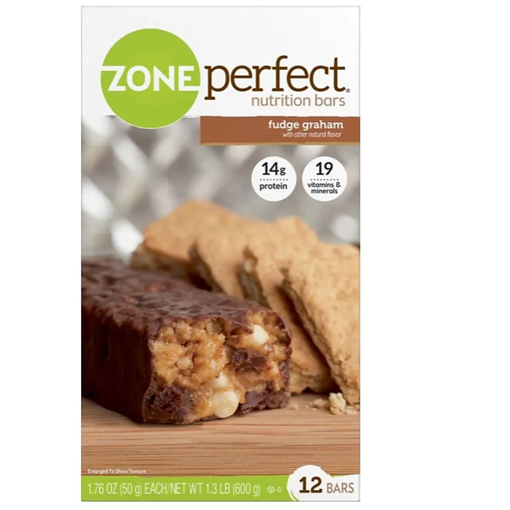 Vistar ZonePerfecrt Fudge Graham Nutrition Bar, 1.76 oz., 12 Bars/Box (EAS63259)